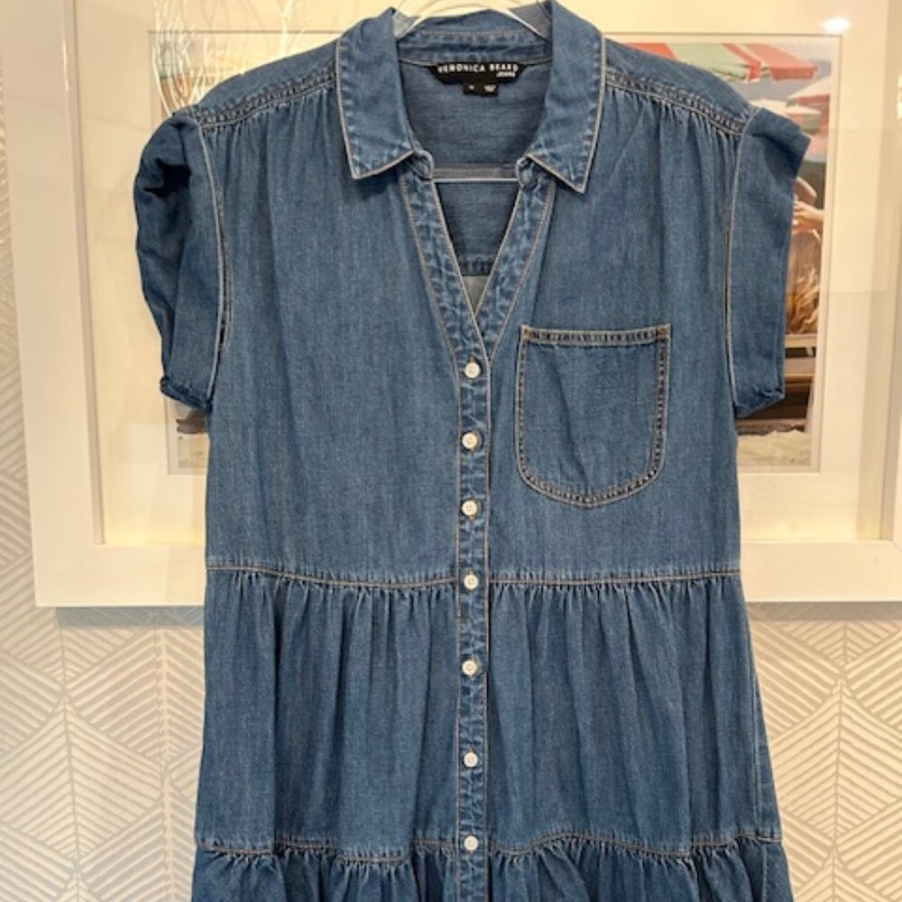 Veronica Beard Denim Mini Dress in Blue